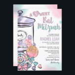 Invitation Bat mitzvah Candyland<br><div class="desc">Candyland Candy Lollipop Candy Jar Gumballs Aquarelle Parties scintillant Bat mitzvah Invitation // CORRESPONDANCE CARTE RSVP DANS LE MAGASIN //</div>