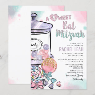 Invitation Bat mitzvah Candyland