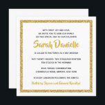 Invitation Bat mitzvah Carré blanc et or<br><div class="desc">Cette invitation Bat mitzvah branchée présente une parties scintillant scintillante superposée à un arrière - plan de couleur solide. Utilisez le formulaire modèle pour ajouter vos propres informations. La fonction "Personnaliser" peut être utilisée pour modifier le style,  la couleur et la disposition de la police.</div>