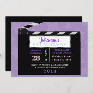 Invitation Bat mitzvah CLAPBOARD