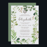 Invitation Bat mitzvah Classic Script Aquarelle Foliage<br><div class="desc">Composé d'élégante typographie serif et cursive sur un cadre botanique vert verdoyant aquarelle feuillage vert. Il est conçu par Select Party Supplies,  exclusif pour Zazzle. Disponible ici : http://www.zazzle.com/store/selectpartysupplies</div>