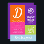 Invitation bat mitzvah Color Block<br><div class="desc">Cette invitation colorée est tendance et amusante,  avec des couleurs vives et un script ludique. Personnalisez en utilisant le formulaire modèle. Accédez aux menus avancés en sélectionnant "customiser plus loin",  où vous pourrez modifier les polices et la disposition si vous le souhaitez.</div>