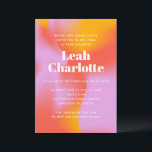 Invitation Bat mitzvah Cool orange super Lavender<br><div class="desc">Invitation du Bat mitzvah Cool orange super Lavande</div>