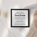 Invitation Bat mitzvah de brillance Black Silver Carré<br><div class="desc">Cette invitation Bat mitzvah branchée présente une parties scintillant scintillante superposée à un arrière - plan de couleur solide. Utilisez le formulaire modèle pour ajouter vos propres informations. L'outil de conception peut être utilisé pour modifier le style de police,  la couleur et la disposition.</div>