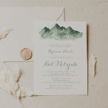 Invitation Bat mitzvah de calligraphie de la montagne verte<br><div class="desc">Cette invitation bat mitzvah de calligraphie de montagne verte est parfaite pour un bat mitzvah rustique. L'aménagement comprend une aquarelle peinte à la main dans la montagne verte,  inspirée d'un thème campagnard.</div>