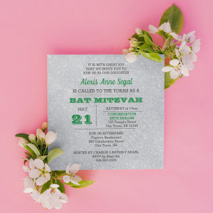 Invitation Bat mitzvah de charme de parties scintillantes