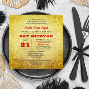 Invitation Bat mitzvah de charme de parties scintillantes de