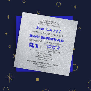 Invitation Bat mitzvah de charme de parties scintillantes de