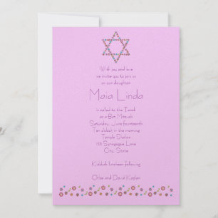 Invitation Bat mitzvah de David Pink