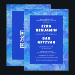 Invitation Bat mitzvah de la barre de CODE QR personnalisée<br><div class="desc">Carte parfaite pour annoncer un bat mitzvah, bar mitzvah ou une autre célébration juive ! La main a fait de l'art pour vous. ENTIÈREMENT PERSONNALISABLE ! Cliquez sur "Personnaliser" ci-dessus pour modifier le texte et ajouter votre propre lien au code QR au verso. Cliquez sur "modifier à l'aide de l'outil...</div>