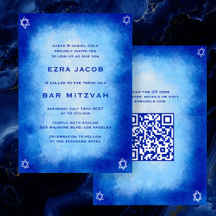 Invitation Bat mitzvah de la barre de code QR personnalisée B