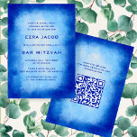 Invitation Bat mitzvah de la barre de code QR personnalisée B<br><div class="desc">Carte parfaite pour annoncer un bat mitzvah, bar mitzvah ou une autre célébration juive ! L'aquarelle faite à la main pour vous à l'avant et à l'arrière! ENTIÈREMENT PERSONNALISABLE ! Cliquez sur "Personnaliser" ci-dessus pour modifier le texte et ajouter votre lien au code QR. Cliquez sur "modifier à l'aide de...</div>