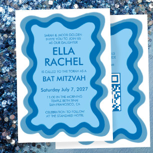 Invitation Bat mitzvah de la barre de CODE QR personnalisée m