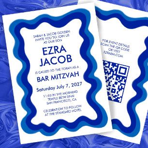 Invitation Bat mitzvah de la barre de CODE QR personnalisée m