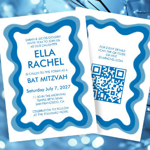 Invitation Bat mitzvah de la barre de CODE QR personnalisée m