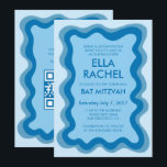 Invitation Bat mitzvah de la barre de CODE QR personnalisée m<br><div class="desc">Carte parfaite pour annoncer un bat mitzvah, bar mitzvah ou une autre célébration juive ! Cadre ondulé fait main pour vous sur le côté avant! ENTIÈREMENT PERSONNALISABLE ! Cliquez sur "Personnaliser" ci-dessus pour modifier le texte et ajouter votre lien au code qr. Cliquez sur "modifier à l'aide de l'outil de...</div>