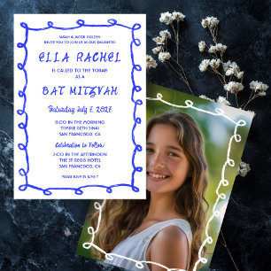 Invitation Bat mitzvah de la barre de photos personnalisée av