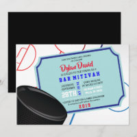 Invitation Bat mitzvah de la barre de TICKET HOCKE
