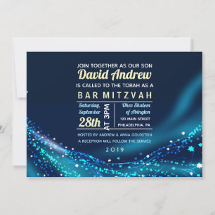 Invitation Bat mitzvah de la barre des étoiles