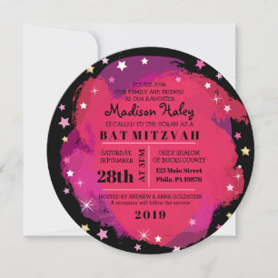 Invitation Bat mitzvah de la barre des étoiles d'o