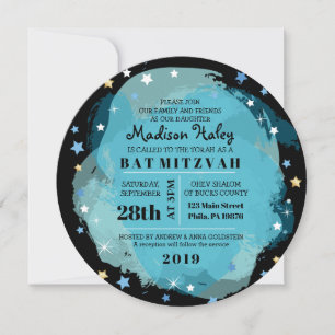 Invitation Bat mitzvah de la Barre des étoiles d'o
