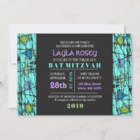 Invitation Bat mitzvah de la barre des étoiles en