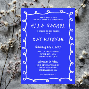 Invitation Bat mitzvah de la barre personnalisée de boucles d