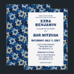 Invitation Bat mitzvah de la barre personnalisée Star of Davi<br><div class="desc">Carte parfaite pour annoncer un bat mitzvah, bar mitzvah ou une autre célébration juive ! Motif étoile pour vous à l'avant et à l'arrière ! ENTIÈREMENT PERSONNALISABLE ! Cliquez sur "Personnaliser" ci-dessus pour modifier le texte. Cliquez sur "modifier à l'aide de l'outil de conception" pour ajuster les polices, les couleurs...</div>