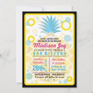Invitation Bat mitzvah de l'ANANAS TROPICALE