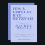 Invitation Bat mitzvah de lavande virtuel en ligne<br><div class="desc">Invitation de Bat mitzvah virtuel en ligne mignonne dans Lavender</div>