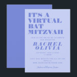 Invitation Bat mitzvah de lavande virtuel en ligne<br><div class="desc">Invitation de Bat mitzvah virtuel en ligne mignonne dans Lavender</div>