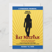 Invitation Bat mitzvah de l'étoile de cinéma Bleu