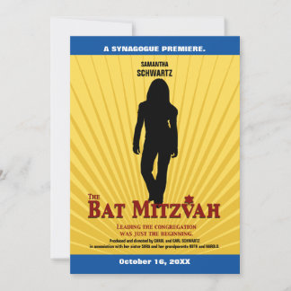 Invitation Bat mitzvah de l'étoile de cinéma Bleu 