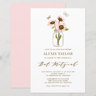Invitation Bat mitzvah de Mason Jar aux tournesols