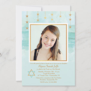 Invitation Bat mitzvah de photos de Star Shining