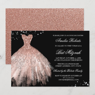 Invitation Bat mitzvah de robe Diamond Rose Gold