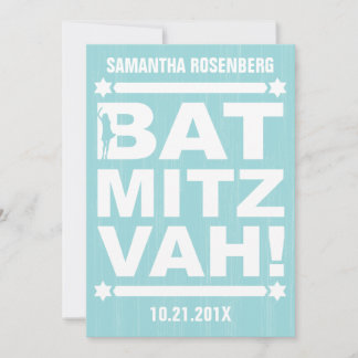 Invitation Bat mitzvah de type Big dans Turquoise