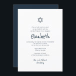 Invitation Bat mitzvah de typographie manuscrite moderne simp<br><div class="desc">Composé d'un script ludique et d'une typographie serif; Le tout sur fond de arrière - plan blanc. 

Il est conçu par Select Party Supplies,  exclusif pour Zazzle.

Disponible ici :http://www.zazzle.com/selectpartysupplies</div>