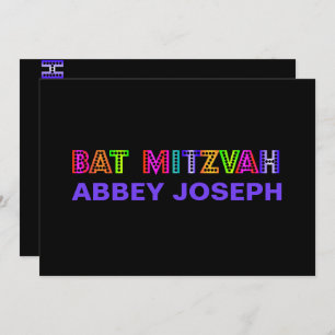Invitation Bat mitzvah des lumières de PixDezines