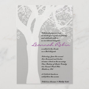 Invitation Bat mitzvah du bar STAR TREE