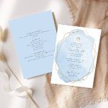 Invitation Bat mitzvah élégant, Aquarelle Bleue, Double face<br><div class="desc">Ce design moderne présente votre texte personnalisé sur une aquarelle surlignée d'un cadre géométrique. Utilisez le formulaire modèle pour ajouter votre texte. Les menus d'édition avancée,  accessibles en choisissant de modifier avec l'outil de conception,  vous permettront de modifier les polices et la disposition.</div>