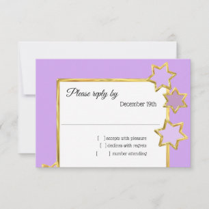 Invitation Bat mitzvah Étoiles n'importe quelle couleur RSVP