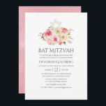 Invitation Bat mitzvah floral rose et jaune<br><div class="desc">Blush Aquarelle Roses et jaune Peonies Bat mitzvah invitations dans les tons pastel avec des accents de sauge vert conçu pour être rapidement et facilement customisé à vos spécificités.</div>