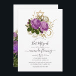 Invitation Bat mitzvah floral Vintage violet et or<br><div class="desc">Invitation à la bat mitzvah vintage florale chic et violet et dorée conçue pour être customisée rapidement et facilement à vos détails de l'événement.</div>