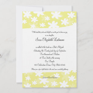 Invitation Bat mitzvah Flower Fresh Yellow