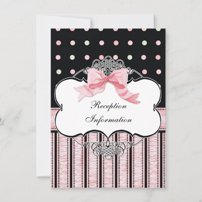 Invitation Bat mitzvah - French Bow Dot Swirl (Devant)