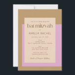 Invitation Bat mitzvah géométrique moderne Lilac Gold Rose<br><div class="desc">Bat mitzvah de typographie géométrique moderne Lilac Gold Rose</div>