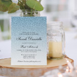 Invitation Bat mitzvah Glam Parties scintillant bleu clair<br><div class="desc">Cette belle invitation comporte un motif de parties scintillant et votre texte personnalisé. Utilisez le formulaire modèle pour ajouter vos informations.</div>