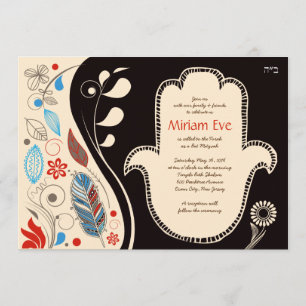 Invitation Bat mitzvah HAMSA