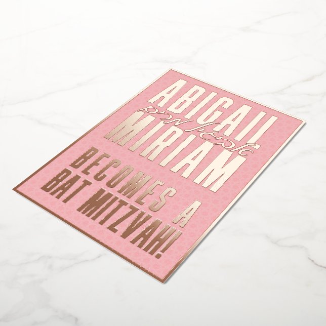 Invitation Bat mitzvah hébraïque moderne amusante (Rotation)